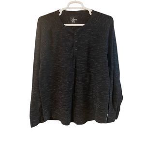 American Eagle Waffle Thermal Charcoal Henley Long Sleeve Size XXL